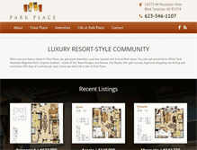 Tablet Screenshot of parkplaceaz.com